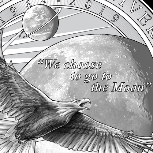 Thumbnail image: Apollo 11 50th Anniversary coin design by Dave Ginsberg