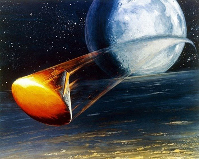 Apollo reentry illustration, Image credit: NASA