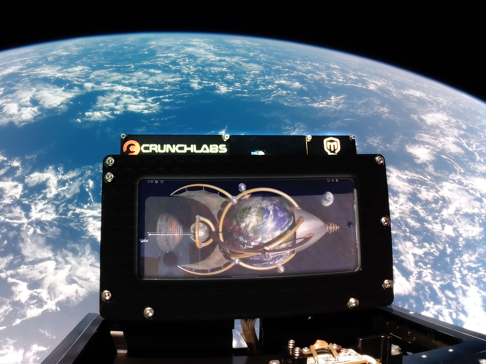 Spaceship Earth displayed with the real Earth as the backdrop