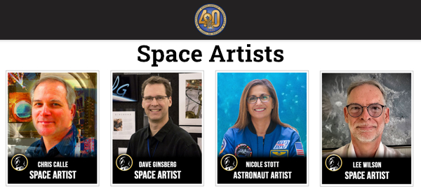 Space artists featured in the art show at the ASF U.S. Astronaut Hall of Fame Induction ceremony & Gala in 2024 (Source: ASF website)