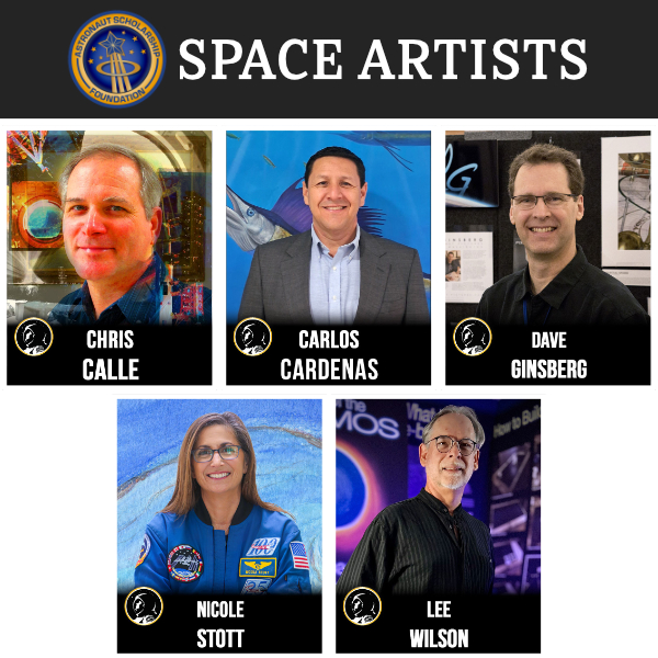 Space artists featured in the art show at the ASF U.S. Astronaut Hall of Fame Induction ceremony & Gala in 2026 (Source: ASF website)