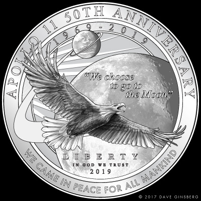 Design entry for Apollo 11 50th anniversary coin