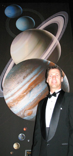 Dave Ginsberg with his solar system mural at the Museum of Flight in Seattle, 2007
