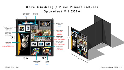Art display layout for Spacefest VII, 2016 - Dave Ginsberg