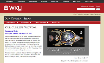 Spaceship Earth by Dave Ginsberg on Western Kentucky University website