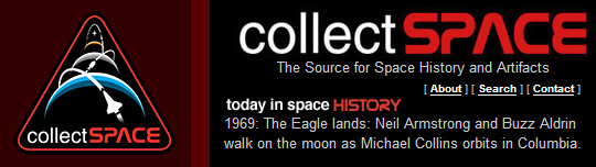 collectSPACE insignia designed by Dave Ginsberg on website